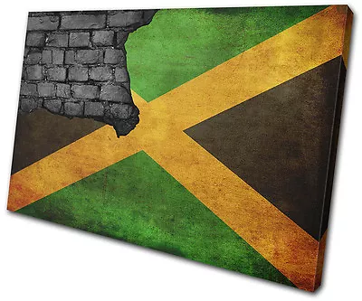 Jamaican Industrial Maps Flags SINGLE CANVAS WALL ART Picture Print • £34.99