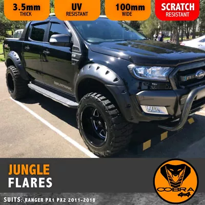 JUNGLE FENDER FLARES Fits FORD RANGER PX1 PX2 2011-2020 KIT BLACK TOUGH ABS MK2 • $419