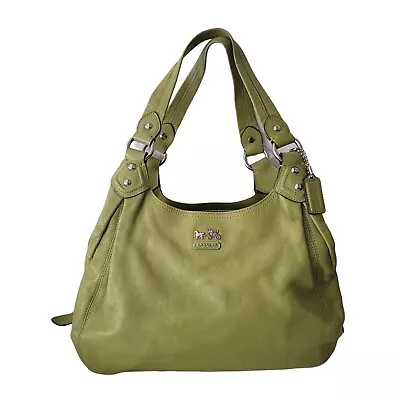 Coach Madison Hobo Maggie Lime Green Leather Handbag Double Strap L0982-14336 • $80