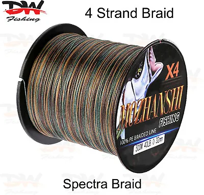 Braid Fishing Line | Camo Green Colour X4 Braid | MOZHANSHI Spectra Braid • $27.95