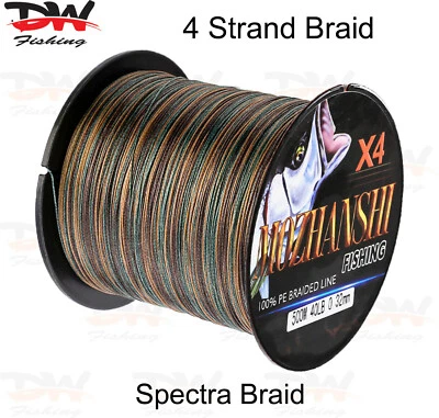 $26.95 • Buy Camo Green Colour Braid Fishing Line X4 Braid 6lb To100lb,300m 500m 1000m