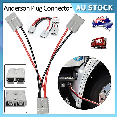 Anderson Plug Connector Double Y Extension Adapter 6mm Automotive Cable 50 Amp   • $10.22