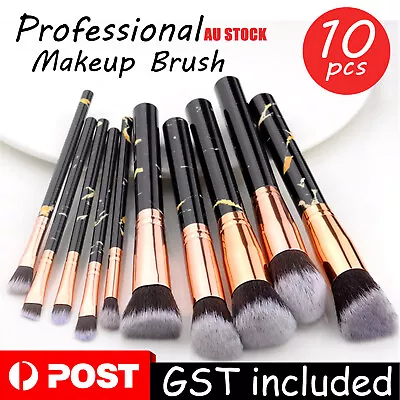 $6.99 • Buy Professional Makeup Brush Set Foundation Blusher Cosmetic Make-up Brushes 10pcs