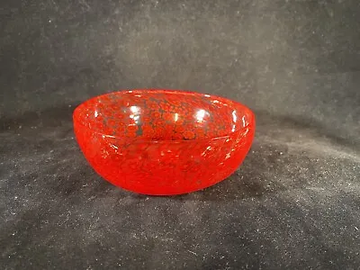Vintage Murano Glass Monochrome Red Murrine Bowl  • $50