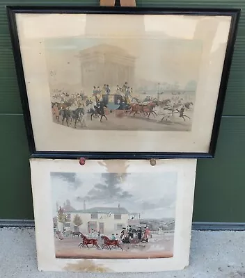 2x Antique Georgian Coaching Engravings Both After James Pollard • £125