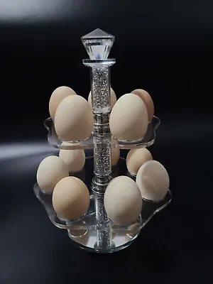 Crush Diamond Egg Rack Egg Holder New Holds 12 Eggs Bling Kitchen Rotating Trays • £18