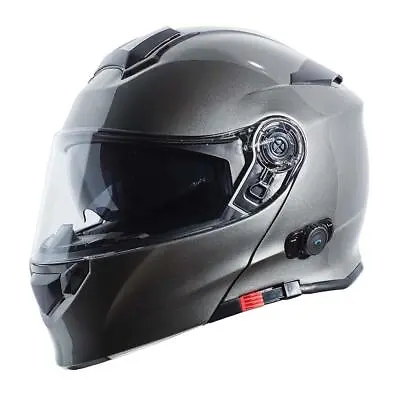 Torc T28B Full Face Modular Bluetooth Helmet - Silver Metallic - X-Large • $279.99