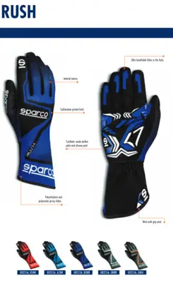 Sparco Rush Glove Kart Racing Authorized Usa Dealer Free Shipping • $59.95