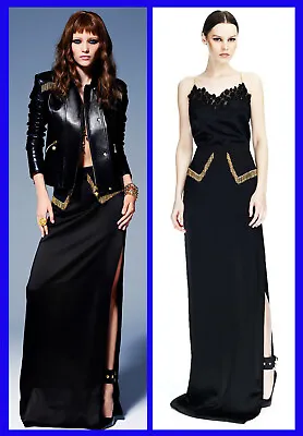 New Versace Versace Black Beaded Floor Length Skirt 38 - 2 • $1195