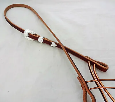 Chestnut Bridle Leather 1/2  Bosal Hackamore Hanger Silver Buckle Set Horse Tack • $39.99