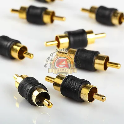 10pcs Straight AV RCA Audio Video Male To Male Coupler Adapter Connector Changer • $10