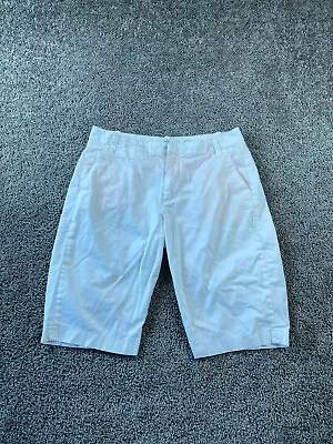 Vince Shorts Womens 10 White Coin Bermuda Cotton Blend Stretch Ladies FLAW • $8.40