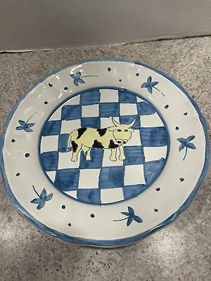 $29.99 • Buy Vintage Italian Pottery Cow Plate Made In Italy