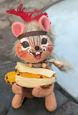 Annalee 6  Native American Indian Mouse With Ear Of Corn Thanksgiving Poseable • $15