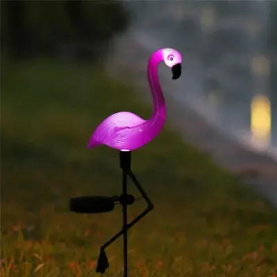 Solar Garden Light Beautiful Pink Flamingo Lawn Decor - Outdoor  Lighting • £10.95