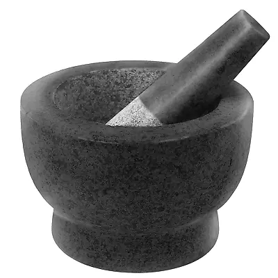 Mortar And Pestle Set - Black Polished Exterior - 6 Inch - 2 Cup Capacity • $61.99