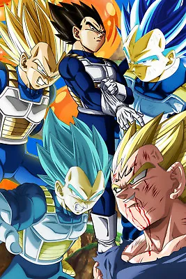 Dragon Ball Z/Super Poster Vegeta Five Different Forms 12inx18in Free Shipping • $9.95