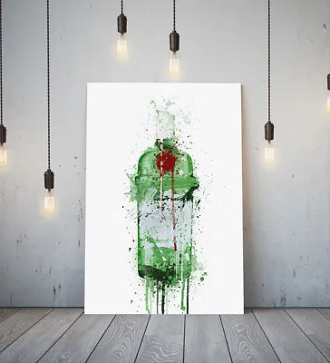 £16.99 • Buy Tanqueray Gin -deep Framed Canvas Wall Splash Art Picture Paper Print- Green Red