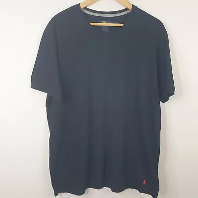 Polo Ralph Lauren T-Shirt Large Black Tee Short Sleeve Cotton Red Pony • £11.99