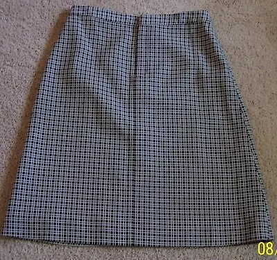 Banana Republic Wmn's Black/white Checked Fully Lined Front Zipped Skirt Nwot!! • $10