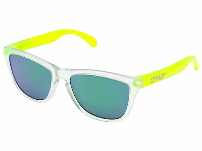 Oakley Frogskins Sunglasses OO9013-B455 Matte Clear/Uranium/Jade Iridium • $109.99