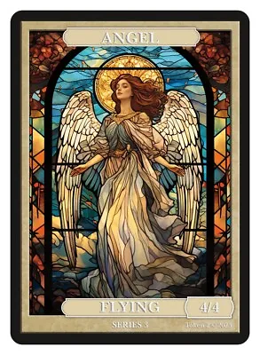 Angel 4/4  Stained Glass Token Givememana Tokens Magic The Gathering • $2