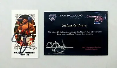Manny Pacquiao 2011 Fan Favorites Signed Autograph Card Auto Team Pacquiao Coa • $149.24