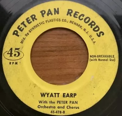 Vintage Wyatt Earp Peter Pan Records 45-478 45 RPM VG • $5.89