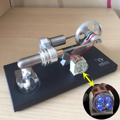 Mini Hot Air Stirling Engine Model Toy DIY Engine Generator Motor Toy With LEDs • $49.99