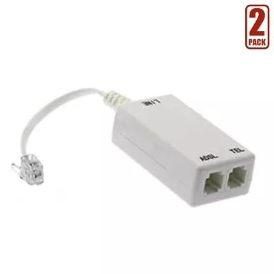 2x ADSL ADSL2+DSL Modem Splitter Telephone Phone Fax In Line Filter Network RJ11 • $14.30