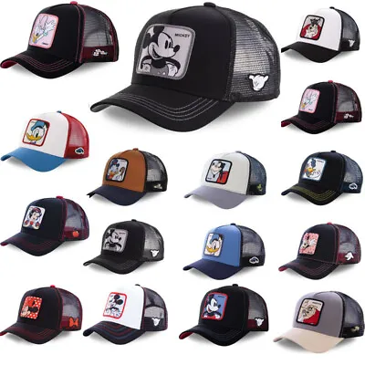 Men Women Disney Micky Trucker Mesh Baseball Hat Style Snapback Cap Hip Hop • £7.99