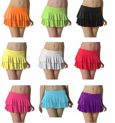 £7.99 • Buy Ladies Girls Neon Stretchy Sexy Hot Rara Women Mini Short Skirt Dance Gym 