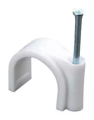 £1.49 • Buy Round White Cable Clips Tacks With Masonry Nail Flex Clips