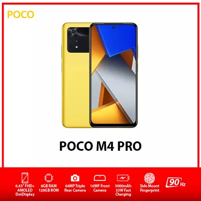 $360 • Buy (New) Xiaomi POCO M4 Pro 4G 6.43” Dual SIM Android Mobile Phone - Yellow/6+128GB