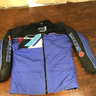 Team Suzuki Winter Jacket Coat Vintage Official Race Gear Waterproof Outer • $115