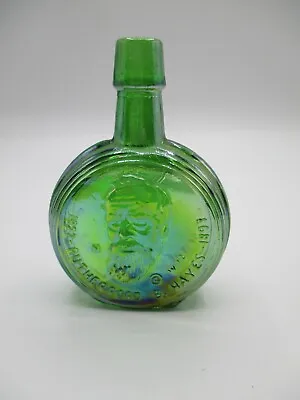 $4.99 • Buy Wheaton Mini Presidential Bottle, Green Carnival Glass, Rutherford  Hayes  1972
