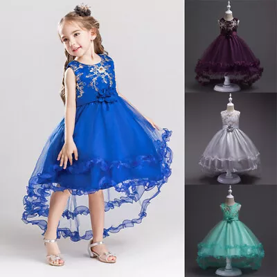 Girls Kids Princess Formal Pageant Wedding Birthday Party Dress With Flower Bow • $20.78