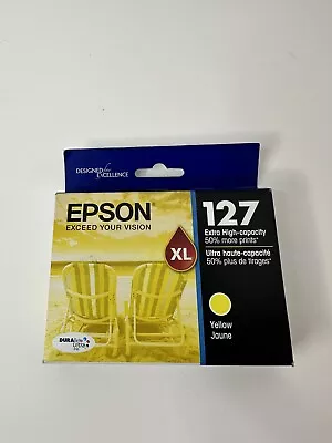 Genuine Epson 127 XL Yellow Ink Cartridge WorkForce Exp. 04/22 • $11.55