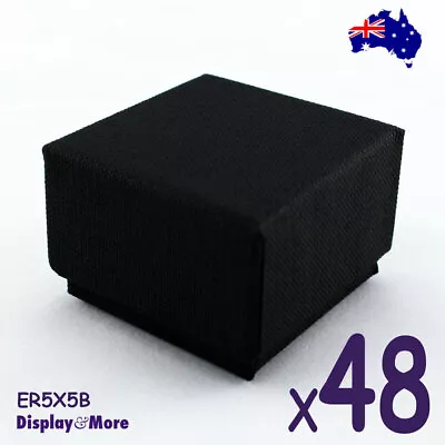 Ring Box JEWELLERY Gift Case | 48pcs BULK 5x5cm | PLAIN Black White | AUS Stock • $34.95
