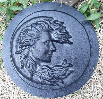 Lady Moon Face Mold Concrete Plaster Casting Mould 10.5  X Over 1  Thick • $27.95