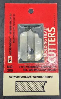 Vermont American Molding Head Cutters 205 Curved Flute 3/16  Quarter Round 26705 • $19.95