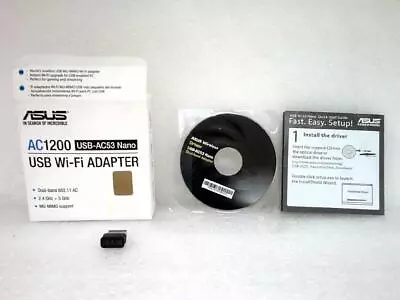 ASUS USB-AC53 Nano AC1200 USB Dual-Band Wi-Fi Adapter • $11.40