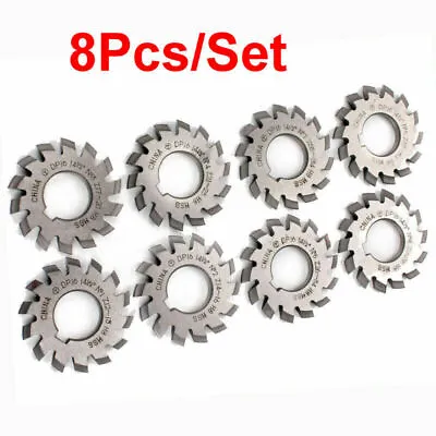 8 Pcs/Set Involute Gear Cutter DP16 PA14-1/2 Bore 22mm HSS 8H Set No1-8 • £68.99