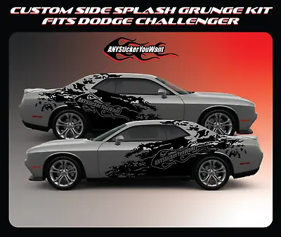 Custom Side Splash Vinyl Decal Grunge Kit Fits Dodge Challenger 2015-2022 • $299.99
