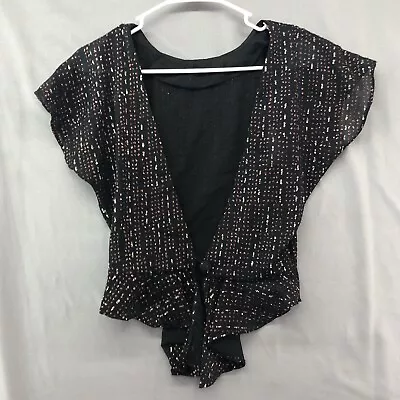 Vintage Prezzia Black Short Sleeve Blouse Size M Women • $15.62