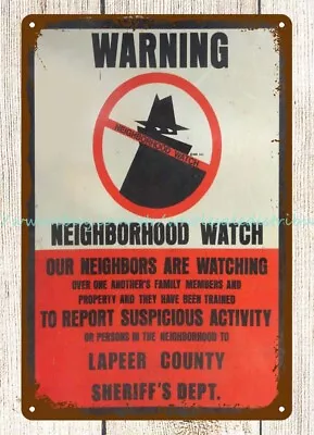 Decorative Wall Plaques Warning Sign Neighborhood Watch Metal Tin Sign • $18.96