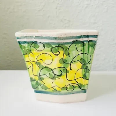 $18.70 • Buy Vintage Planter Garden Pot Ceramic Plant Succulent Hand Painted Signed Mexico 