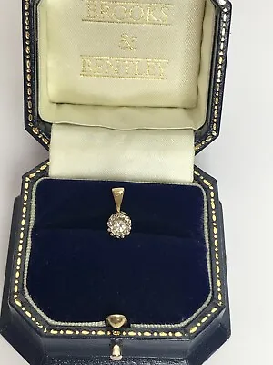 0.15ct Diamond Solitaire Illusion Setting 9ct Gold Vintage Pendant • $252.59