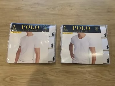 $39.99 • Buy Polo Ralph Lauren Men's Classic Fit Moisture Wicking T-Shirt Tee White 3-Pack 