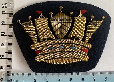 Royal Navy Coronet Military Blazer Badge Wire Bullion • £12